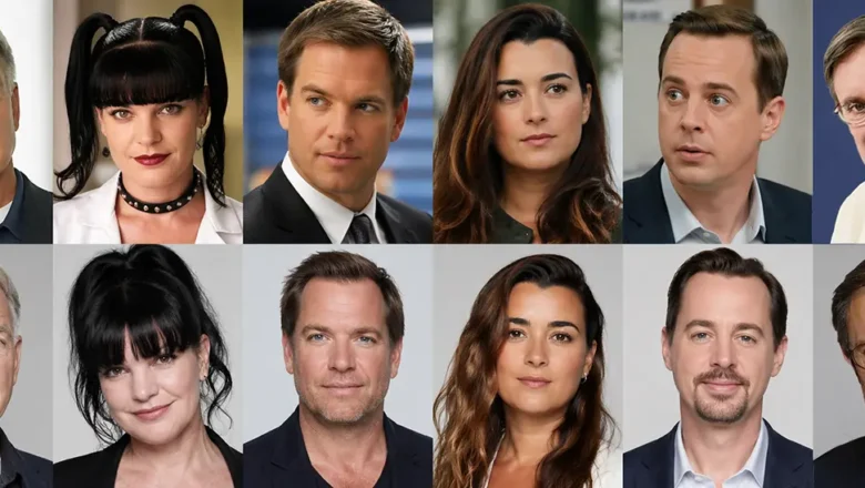 Mark Harmon, Pauley Perrette, Michael Weatherly and Cote de Pablo in NCIS then and now comparison
