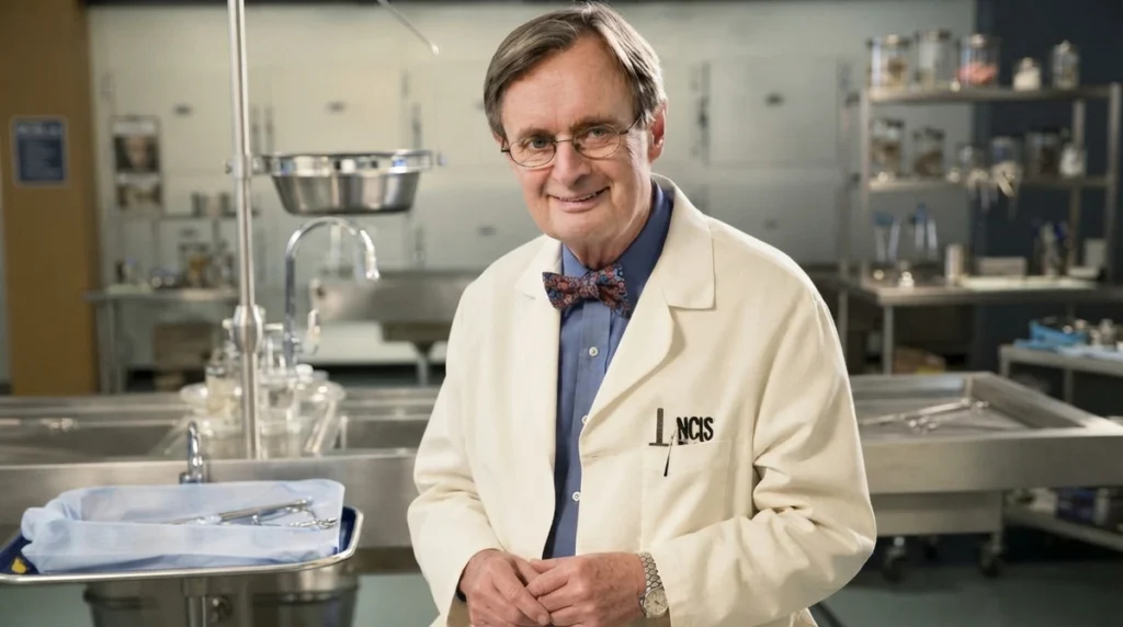 David McCallum smiling during his time as Dr. Donald "Ducky" Mallard on NCIS