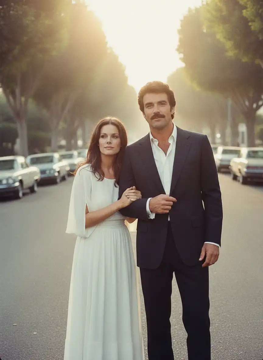 Tom Selleck with his first wife, Jacki Ray, during their marriage in the early years of his career.