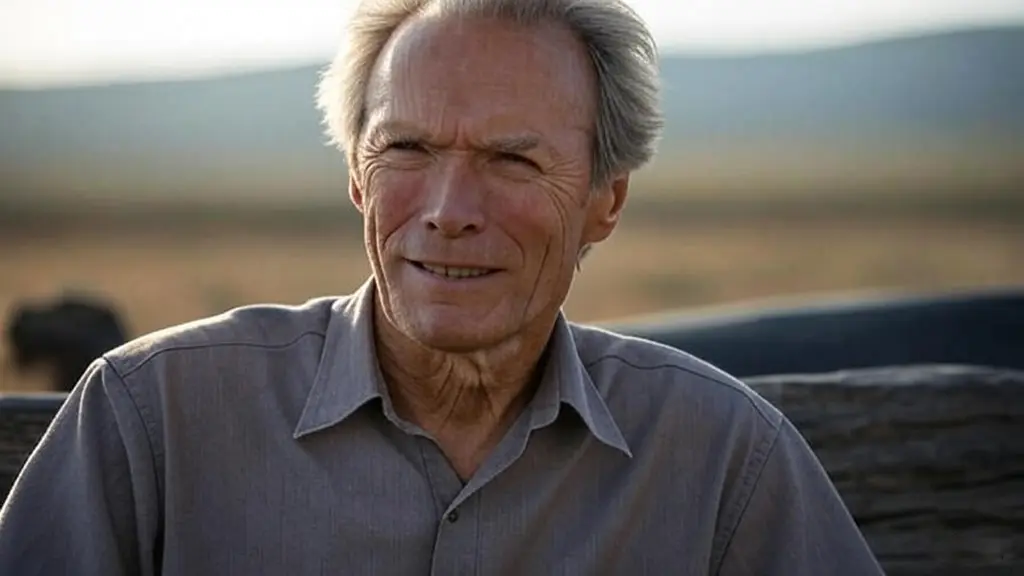 Clint Eastwood on the set of Cry Macho, relaxed expression, natural lighting
