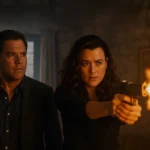 Tony and Ziva stand protectively with daughter Tali in a dramatic moment from the NCIS spinoff trailer