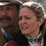 Jack and Lisa from Heartland standing close together outdoors at the ranch