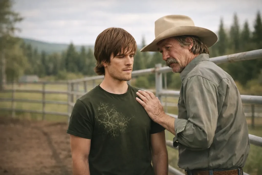 Jack Bartlett comforting Ty Borden at the Heartland ranch