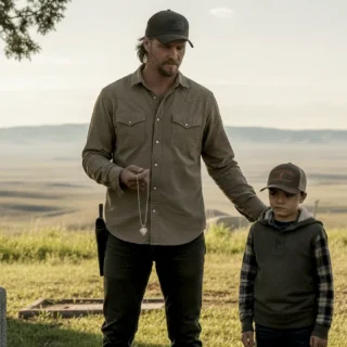 Kayce and Tate visiting Monica’s grave in Marshals