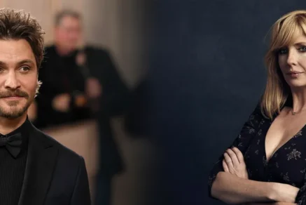 Kelly Reilly and Luke Grimes side-by-side, discussing a potential Dutton Ranch and Marshals crossover.