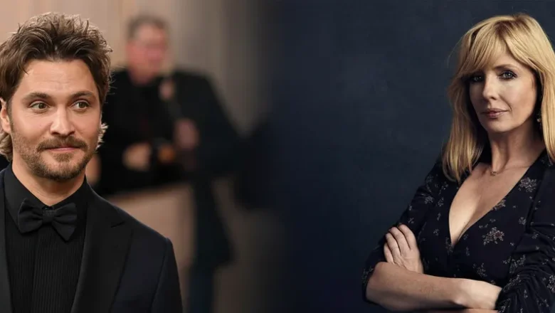 Kelly Reilly and Luke Grimes side-by-side, discussing a potential Dutton Ranch and Marshals crossover.