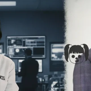 Pauley Perrette as Abby Sciuto and Mark Harmon as Leroy Jethro Gibbs from NCIS, highlighting the dynamic between the forensic scientist and the team leader.