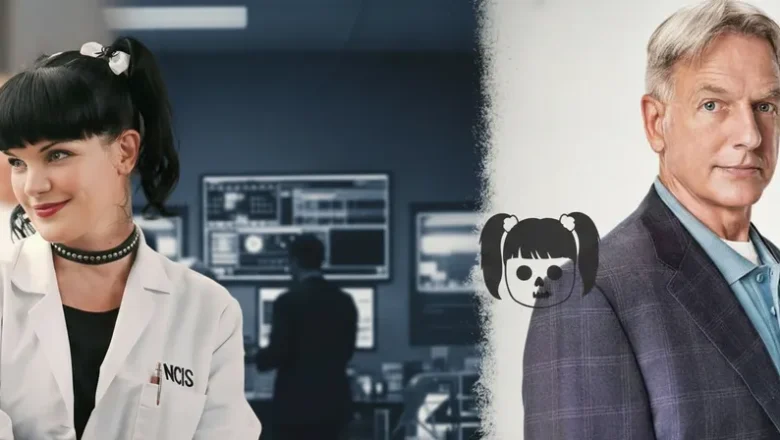 Pauley Perrette as Abby Sciuto and Mark Harmon as Leroy Jethro Gibbs from NCIS, highlighting the dynamic between the forensic scientist and the team leader.