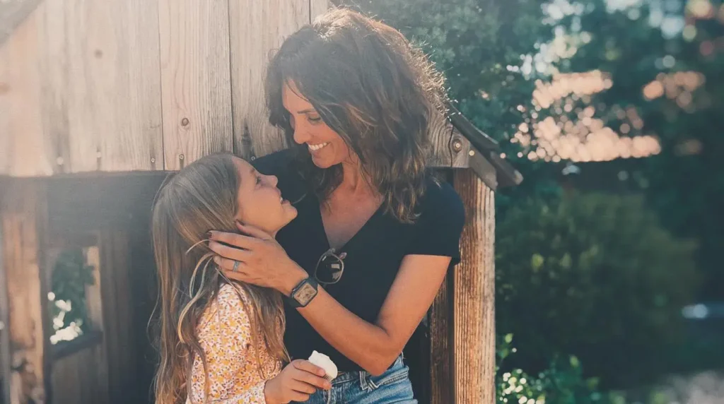 NCIS Los Angeles actress Daniela Ruah sharing a sweet moment outdoors with her young daughter Sierra.